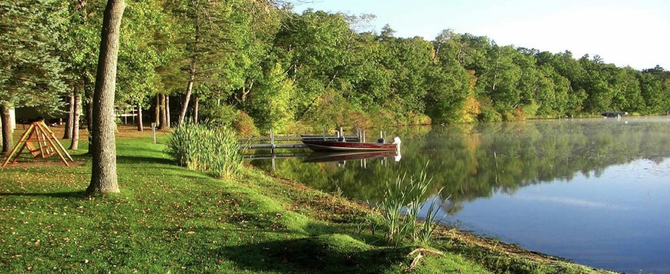 Lake-level shoreline at Camp Liberty Resort