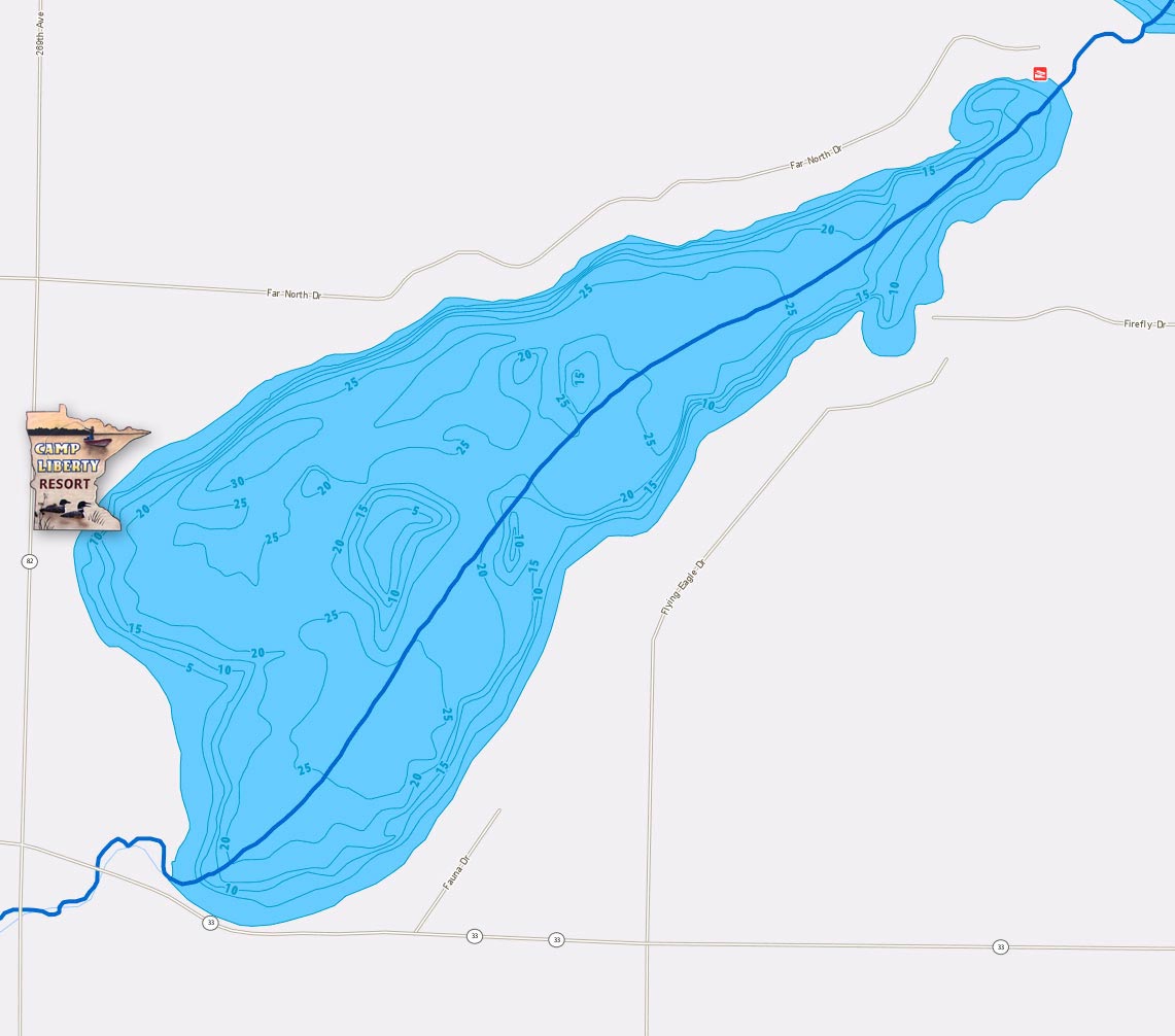 8th Crow Wing Lake fishing map