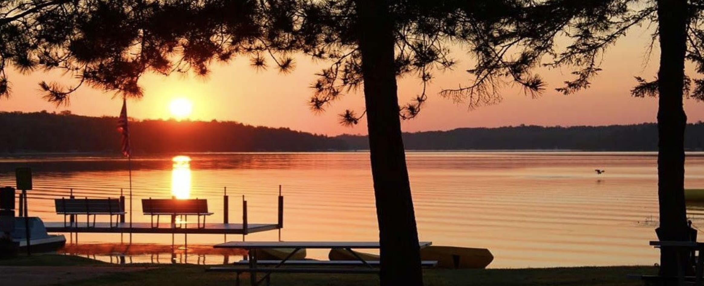 Sunset over 8th Crow Wing Lake from Camp Liberty Resort